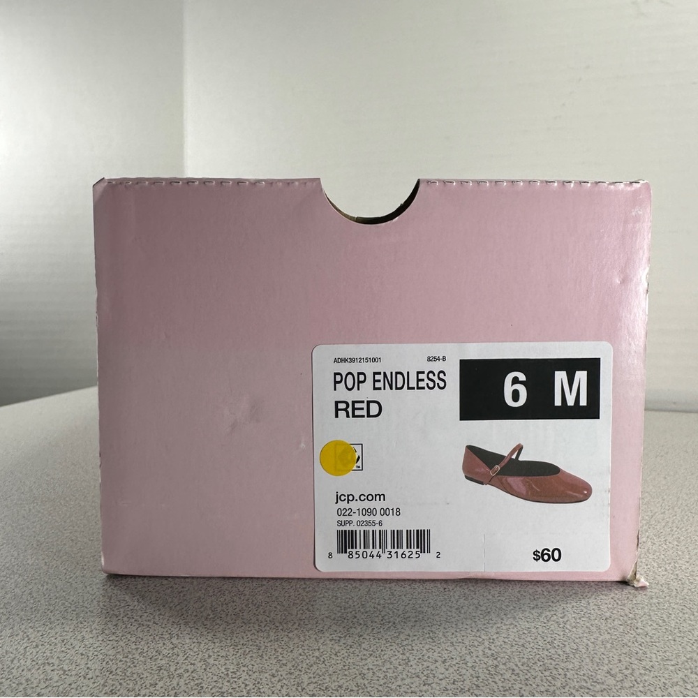 Pop Womens Red Faux Patent Leather Round Toe‎ Mary Jane Shoes - Picture 4 of 6